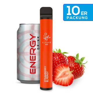 Elfbar - E-Zigarette 20mg Nik (600 Z&uuml;ge) - Strawberry Elfergy (10Stk. = 1 VE)